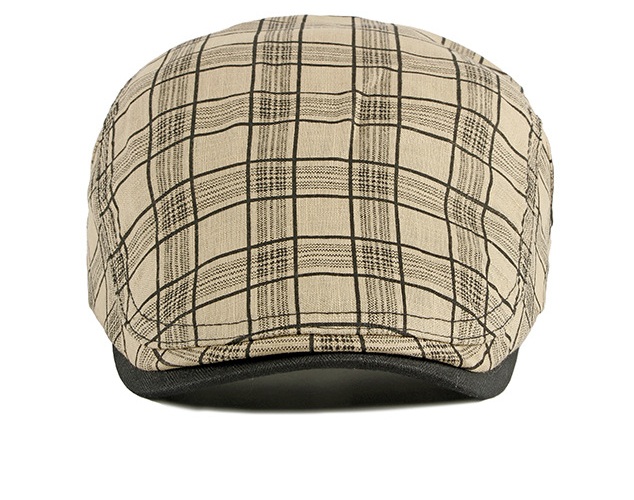 2021 High quality Men Berets Vintage Plaid Cotton Caps Casual Fashion Visor Flat Hats Summer Outdoor Beret Adjustable