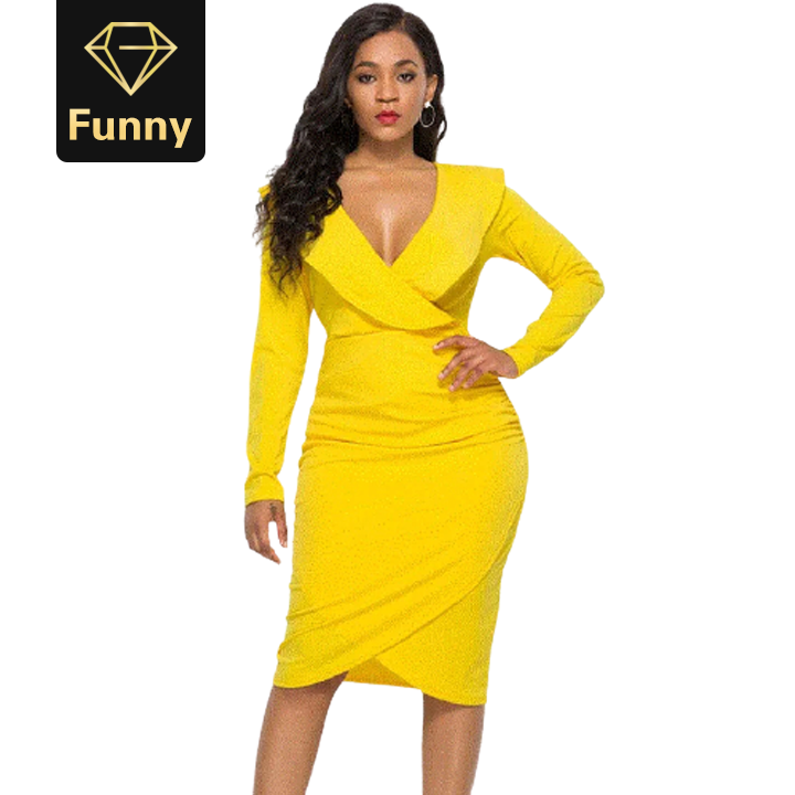 2021 High quality Sexy Ruffles Long Sleeve Summer Dress Women Plus Size Slim Bodycon Party Dress