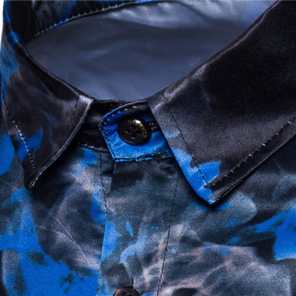 2021 High quality Shirts Men Ink Painting Turn Down Collar Long Sleeve Shirts Slimed Fit Mens Shirts Men's Clothing