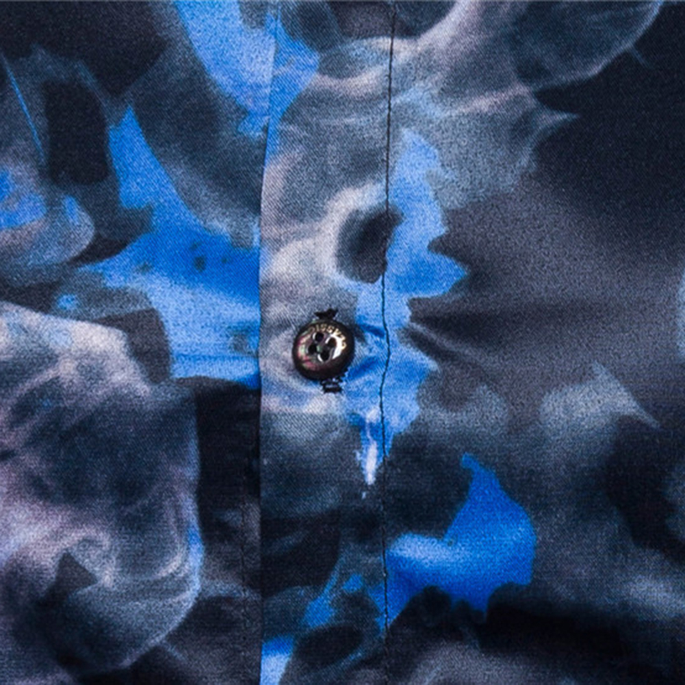 2021 High quality Shirts Men Ink Painting Turn Down Collar Long Sleeve Shirts Slimed Fit Mens Shirts Men's Clothing