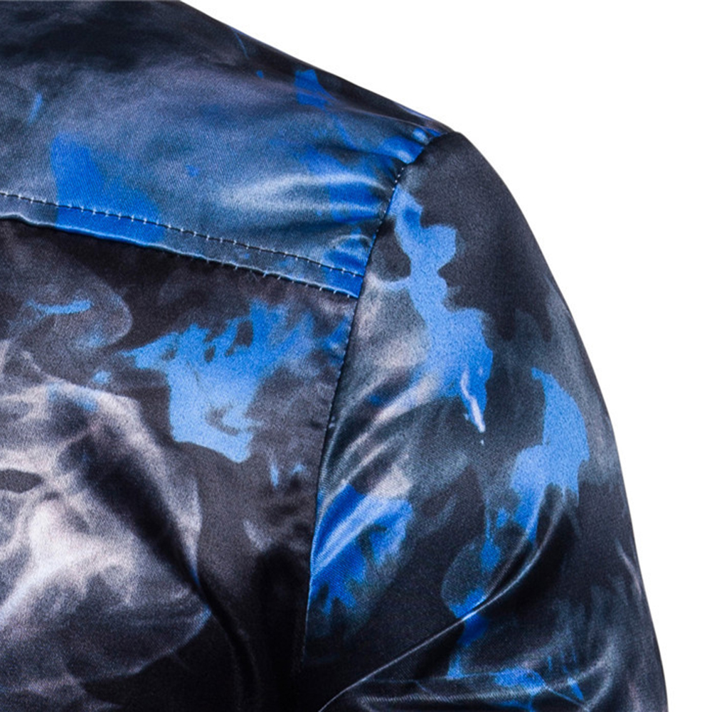 2021 High quality Shirts Men Ink Painting Turn Down Collar Long Sleeve Shirts Slimed Fit Mens Shirts Men's Clothing