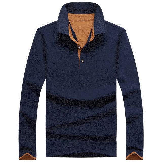 2021 High quality Men Polo Shirt Long Sleeve Button Autumn Slim Fit Clothes Breathable Polo Shirt for Men Casual Tops