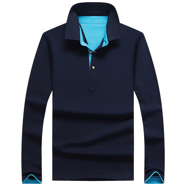 2021 High quality Men Polo Shirt Long Sleeve Button Autumn Slim Fit Clothes Breathable Polo Shirt for Men Casual Tops