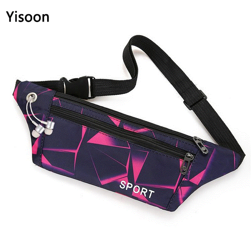 2021 High quality Fashion Waist Packs Women Bag Men Slim Fanny Bag for Travel Waterproof with Earphone Hole Waist pack