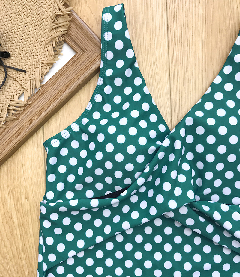2021 High quality Women Dots Tankini Plus Size Swimwear Push up Two piece Swimsuit with Shorts High waist Bathing Suit