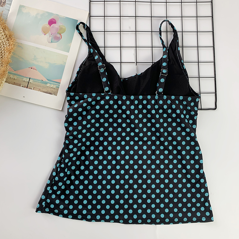 2021 High quality Women Dots Tankini Plus Size Swimwear Push up Two piece Swimsuit with Shorts High waist Bathing Suit