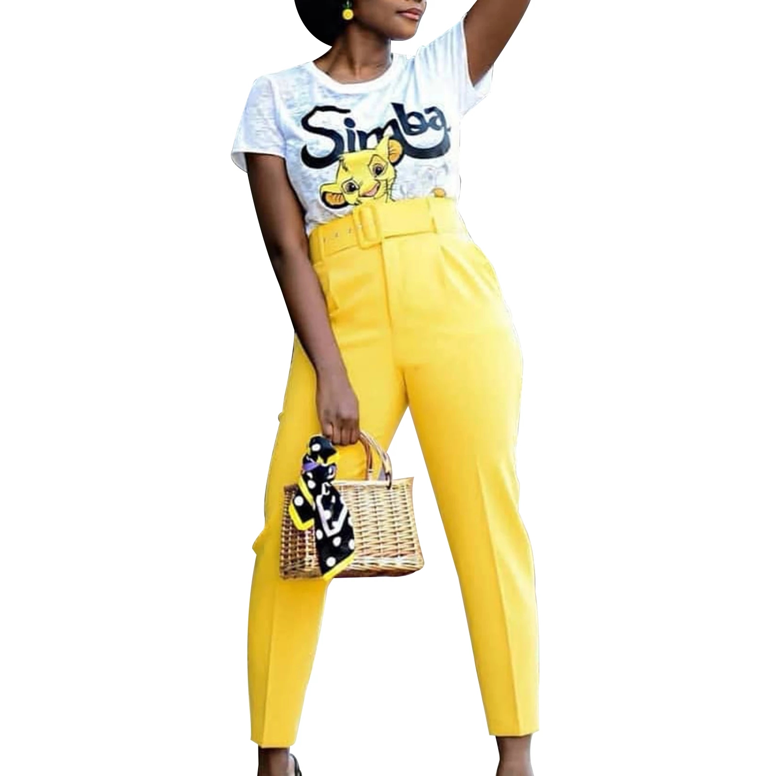 2021 High quality Women's Plus Size Trouser Solid Color High Waist Long Pant Bottom Pencil Pants for Office Lady