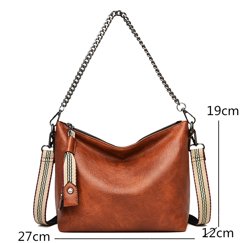 2021 High quality PU Leather Shoulder Bags For Women Chain High Capacity Handbags Travel Hand Bag Female Shoulder Bag