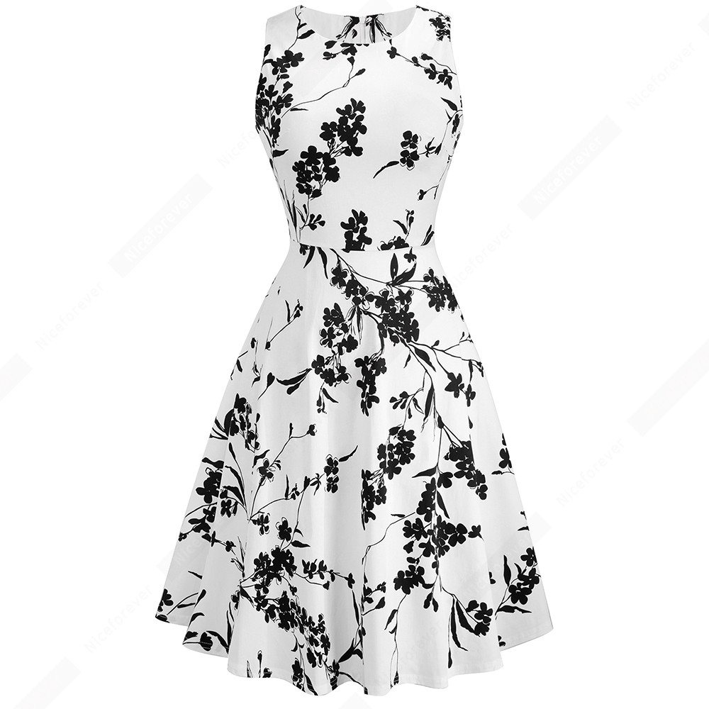 Mother's Day gift Women Casual Sleeveless Tunic Swing Party Dress Summer Vintage Print A-line Dress