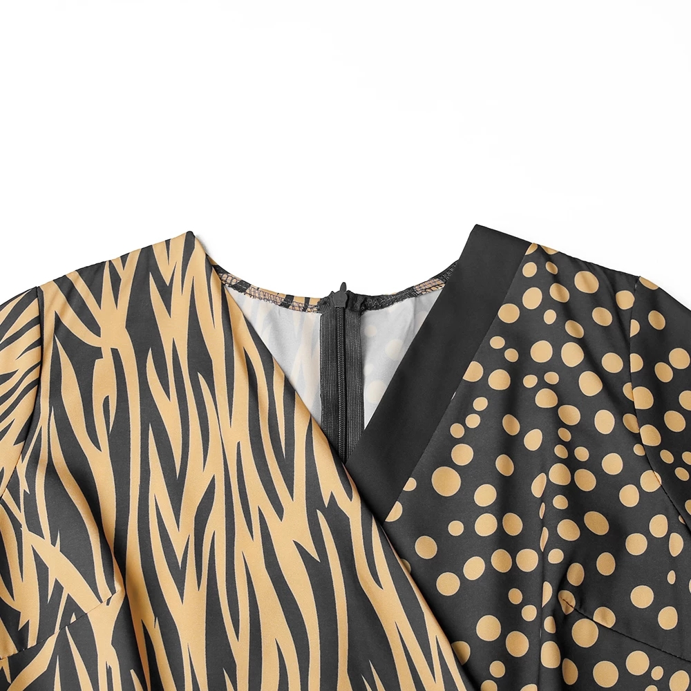 Slimming dress long sleeves spring fall waist patching point super fairy retro African women's dress