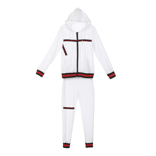 Autumn Women's Sportswear 2pcs Women&#39;s Hooded Long Sleeve Zip Crop Tops Long Pants Trousers Loose Casual Clothes Set