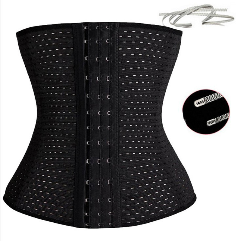 2021 High quality Women Waist Cinchers Ladies Corset Shaper Band Body Building Front Buckle Three Breasted  Support
