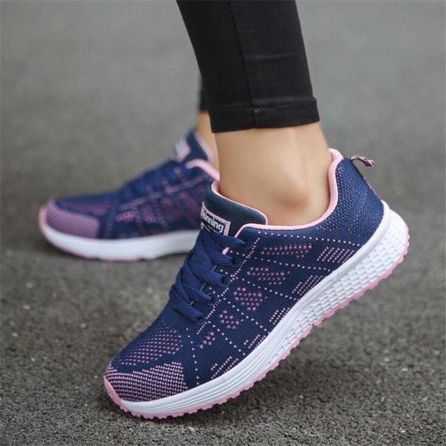 2021 High quality Casual Shoes Fashion Breathable Mesh Walking Vulcanized Shoes Woman Sneakers Women Gym Shoes Sport