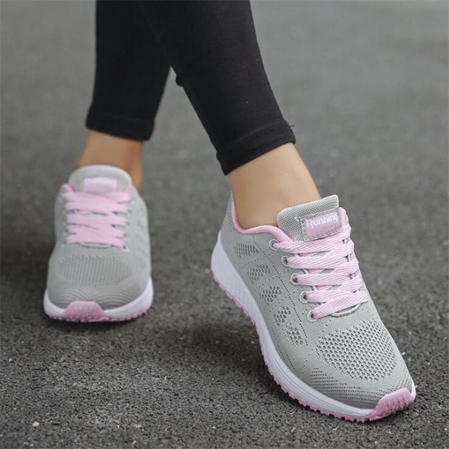 2021 High quality Casual Shoes Fashion Breathable Mesh Walking Vulcanized Shoes Woman Sneakers Women Gym Shoes Sport