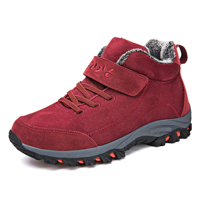 2021 High quality Men Waterproof Hiking Shoes with Fur Warm Snow Boots Outdoor Trekking Walking Shoes Sneakers Boots