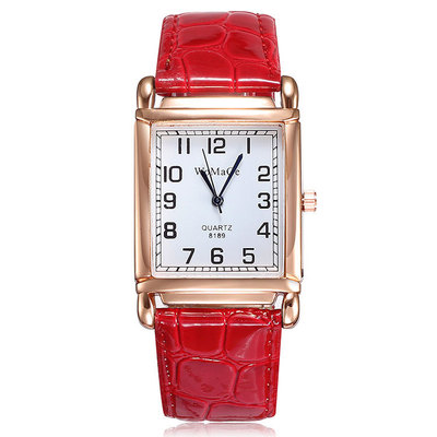 2021 High quality New Watches Women Square Wrist Watches Red Leather Fashion Brand Watches Female Ladies Quartz Clock