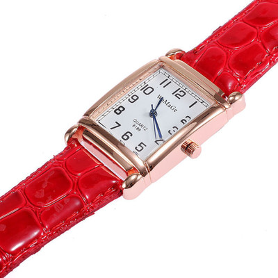 2021 High quality New Watches Women Square Wrist Watches Red Leather Fashion Brand Watches Female Ladies Quartz Clock
