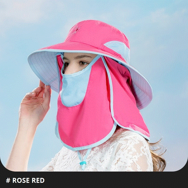 2021 High quality Summer UPF50  Sun Hats For Women Men Bucket Hat With Neck Flap Outdoor UV Protection Long Wide Brim Hiking Fishing Caps