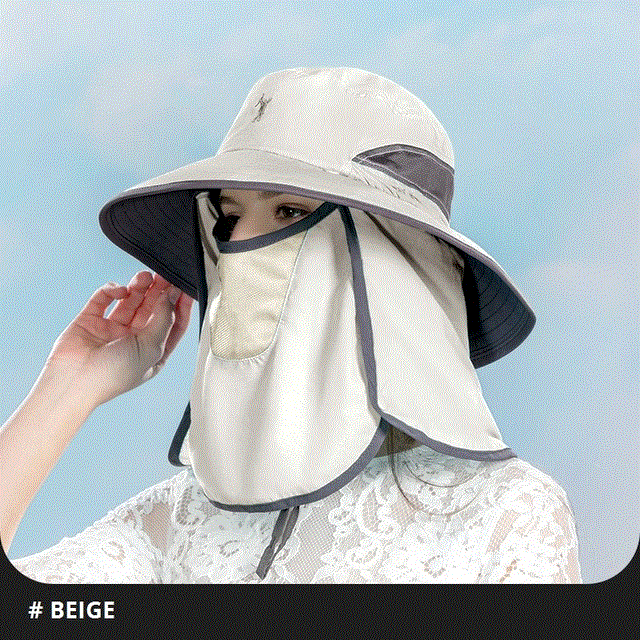 2021 High quality Summer UPF50  Sun Hats For Women Men Bucket Hat With Neck Flap Outdoor UV Protection Long Wide Brim Hiking Fishing Caps