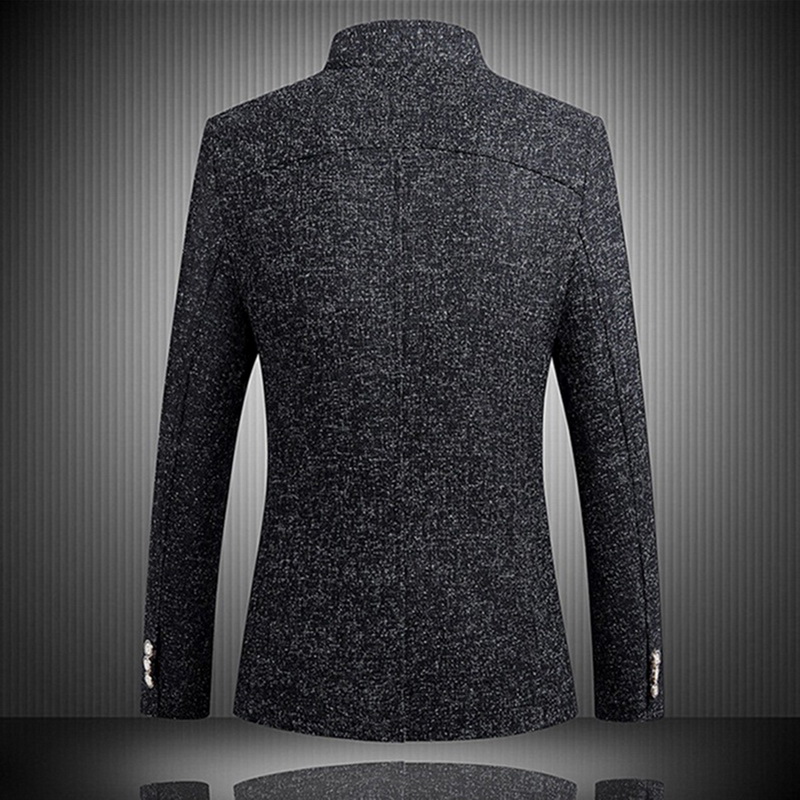 2021 High quality Men Vintage Blazer Coats Business Dress Casual Stand Collar Jackets Male Suit
