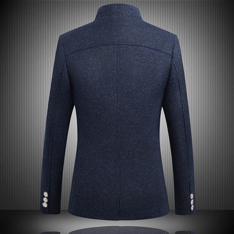 2021 High quality Men Vintage Blazer Coats Business Dress Casual Stand Collar Jackets Male Suit