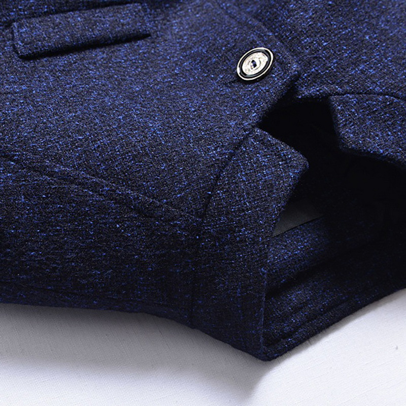 2021 High quality Men Vintage Blazer Coats Business Dress Casual Stand Collar Jackets Male Suit