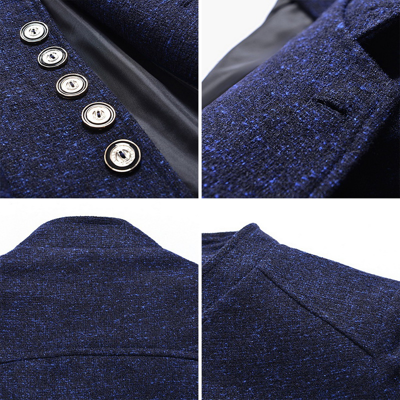 2021 High quality Men Vintage Blazer Coats Business Dress Casual Stand Collar Jackets Male Suit