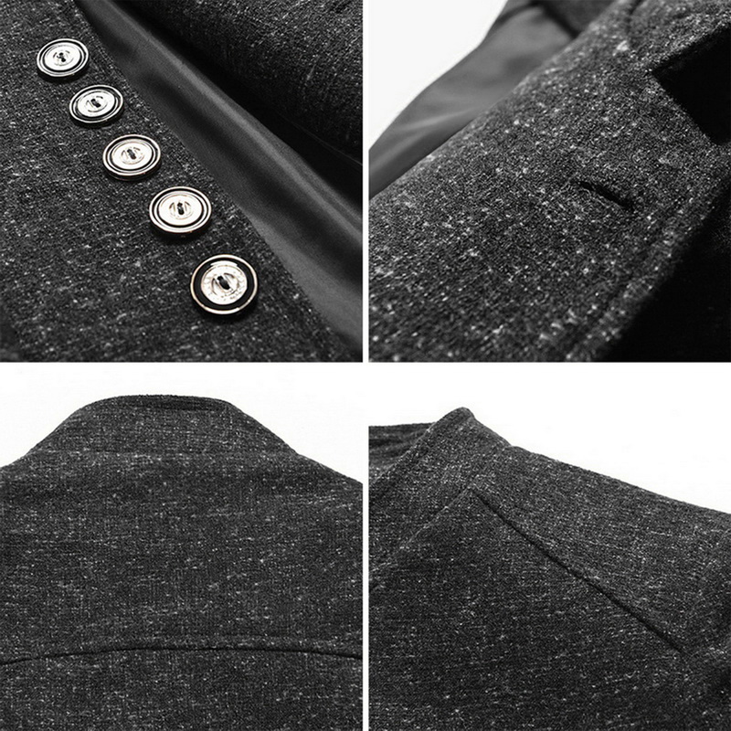 2021 High quality Men Vintage Blazer Coats Business Dress Casual Stand Collar Jackets Male Suit