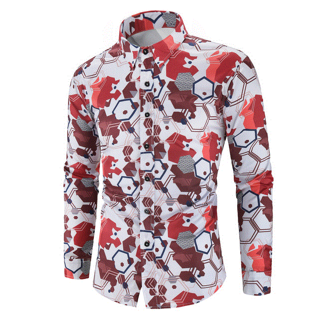 2021 High quality Men Shirt Men Casual Long Sleeve Men's Floral Shirts Hawaii Casual Male Flower Print Beach Holiday Camisa