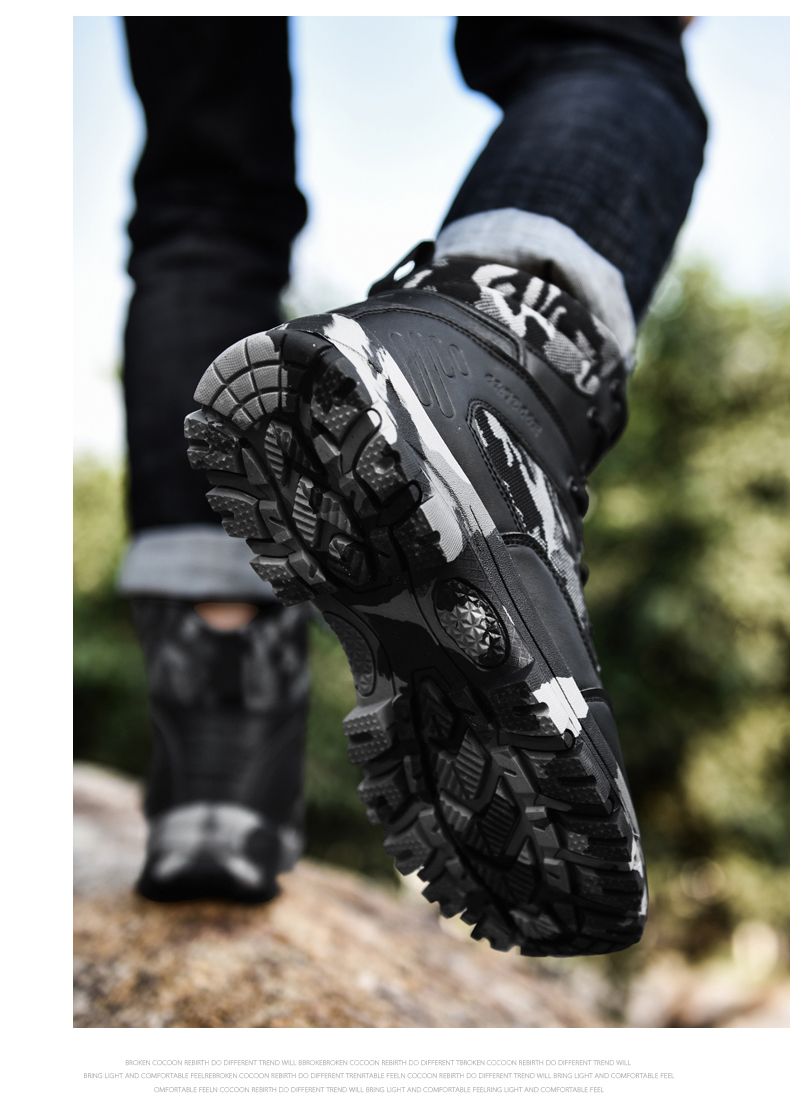 2021 High quality Outdoor Hiking Shoes  Men Mountaineer Climbing Sneakers Waterproof Hiking Shoes