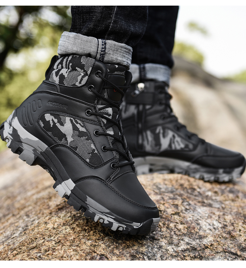 2021 High quality Outdoor Hiking Shoes  Men Mountaineer Climbing Sneakers Waterproof Hiking Shoes