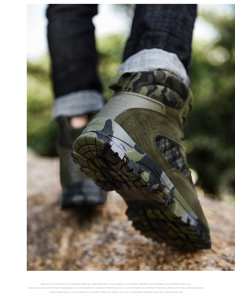 2021 High quality Outdoor Hiking Shoes  Men Mountaineer Climbing Sneakers Waterproof Hiking Shoes