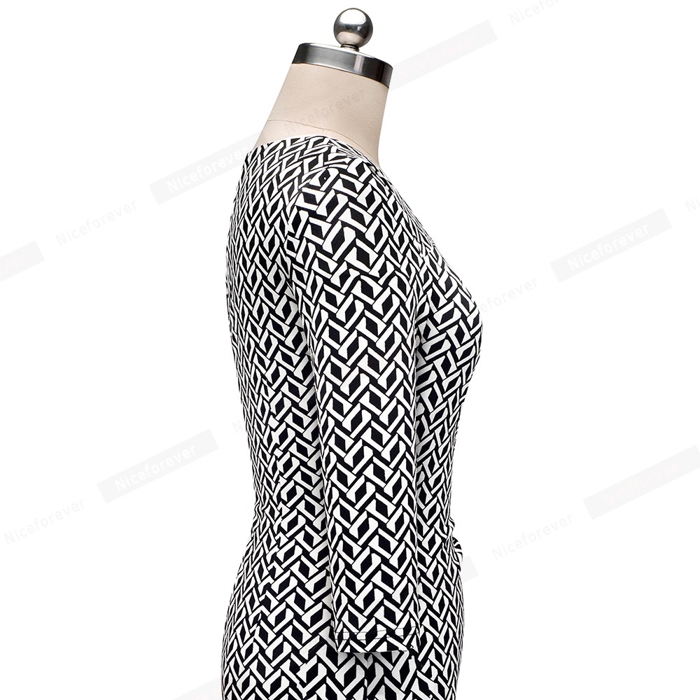 2021 High quality Elegant Vintage Printed Work Office vestidos Business Party Bodycon Women Pencil Dress