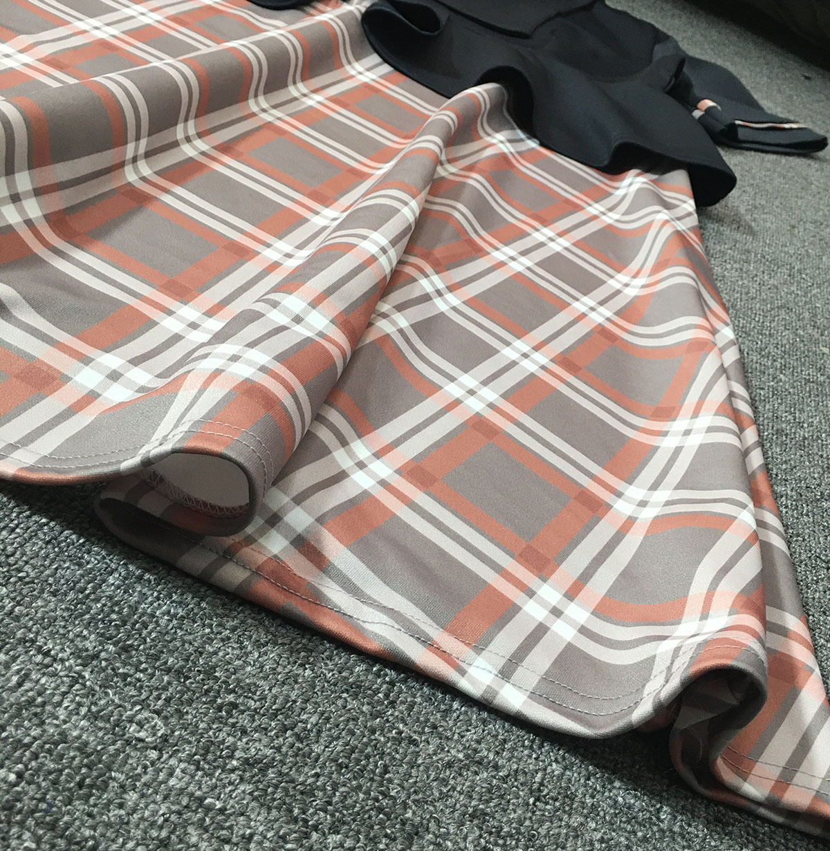 2021 High quality Solid color suit collar Slim big swing A-line skirt large size African fashion women fake two pieces