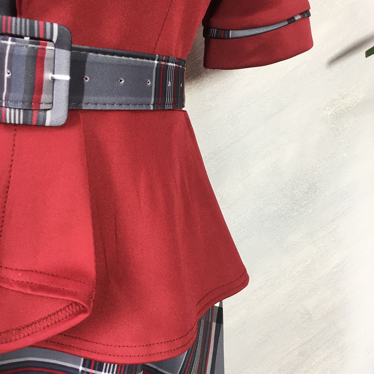 2021 High quality Solid color suit collar Slim big swing A-line skirt large size African fashion women fake two pieces