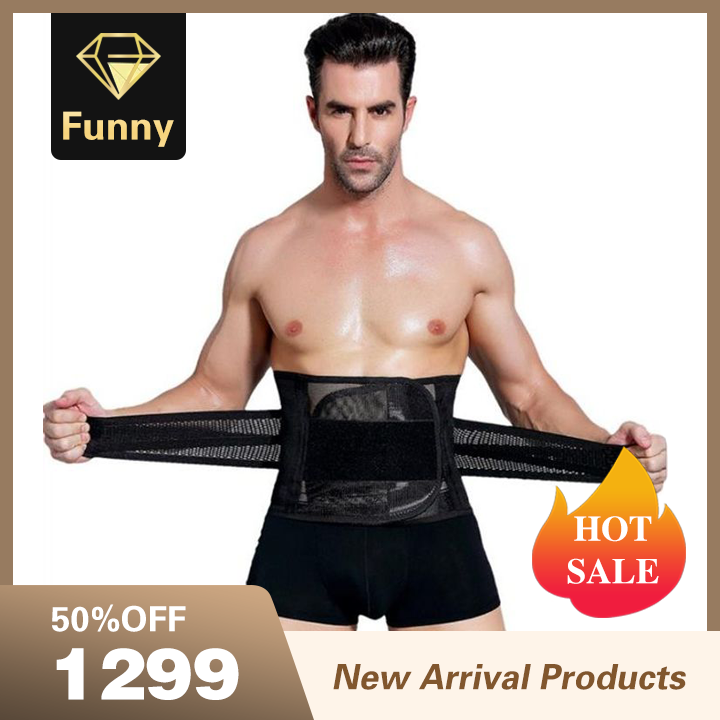 2021 High quality New Men Slimming Abdomen Fat Burn Tummy Body Shaper Sweat Belt Cincher Wraps Corset Gym Sport