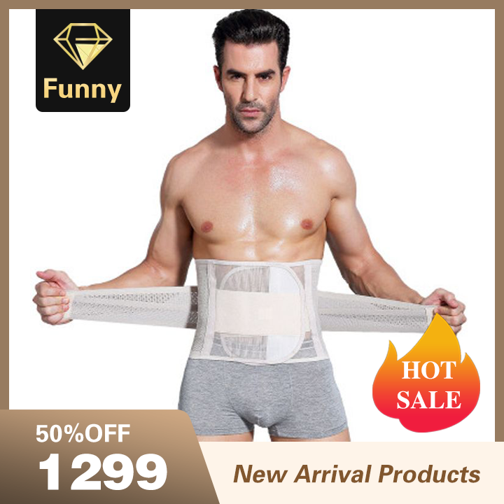 2021 High quality New Men Slimming Abdomen Fat Burn Tummy Body Shaper Sweat Belt Cincher Wraps Corset Gym Sport