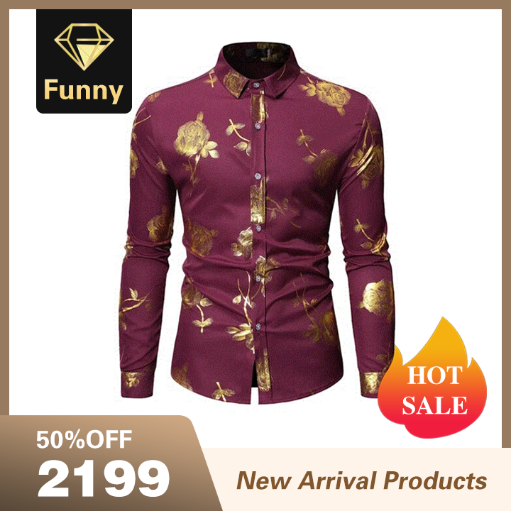 2021 High quality Spring New Slim Fit Long Sleeve Dress Shirts Mens Party Wedding Nightclub Chemise