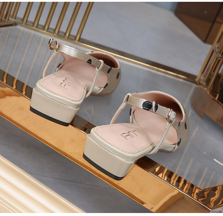 2021 High quality New Sandals in Her Fashion Shoes Female Tip Obesity Wide Summer Chunky-Heel Outer Wear Women's Shoes