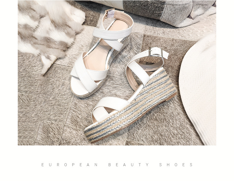 2021 High quality Women Sandals Summer Gladiator Wedges Shoes Peep Toe Casual Platform Shoes Ladies Wedges Sandals