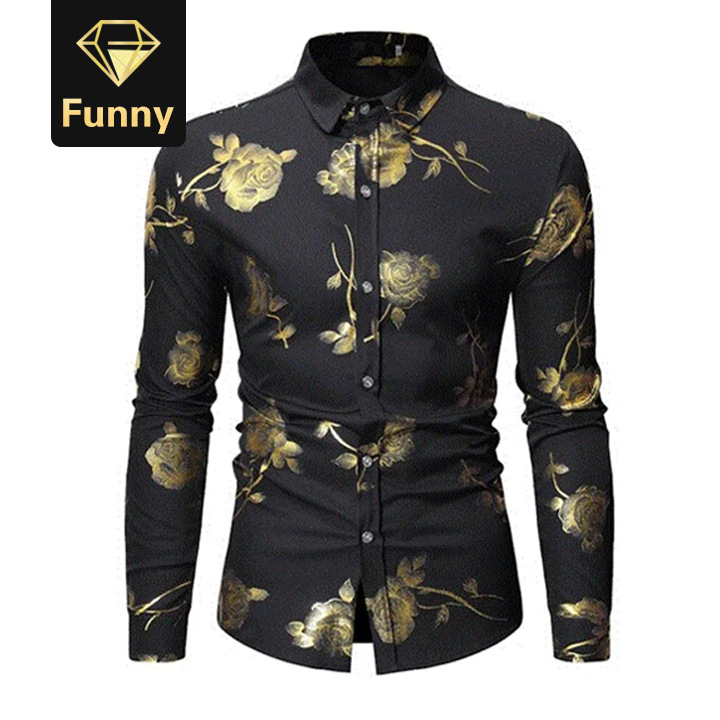 2021 High quality Spring New Slim Fit Long Sleeve Dress Shirts Mens Party Wedding Nightclub Chemise