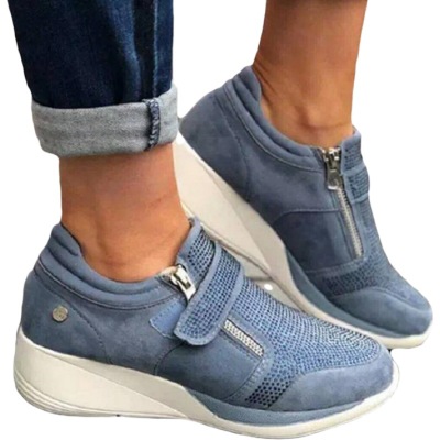 2021 High quality Wedges Shoes Woman Sneakers Zipper Trainers Women Shoes Casual Lace-Up Feminino Mujer Women Athletic