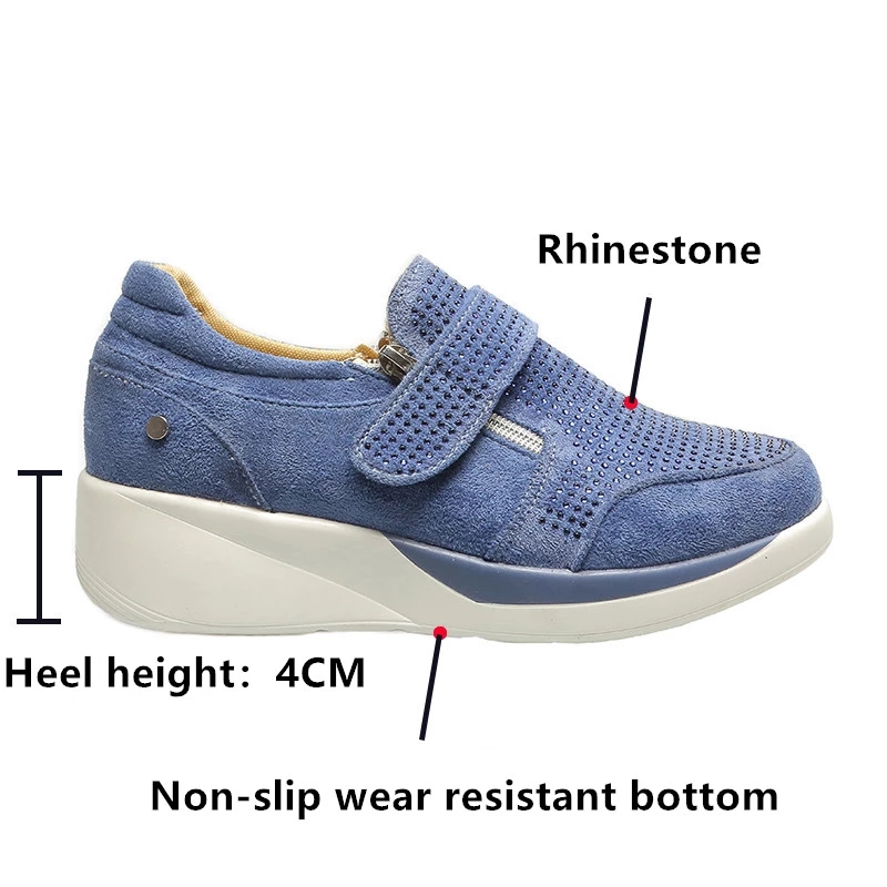 2021 High quality Wedges Shoes Woman Sneakers Zipper Trainers Women Shoes Casual Lace-Up Feminino Mujer Women Athletic