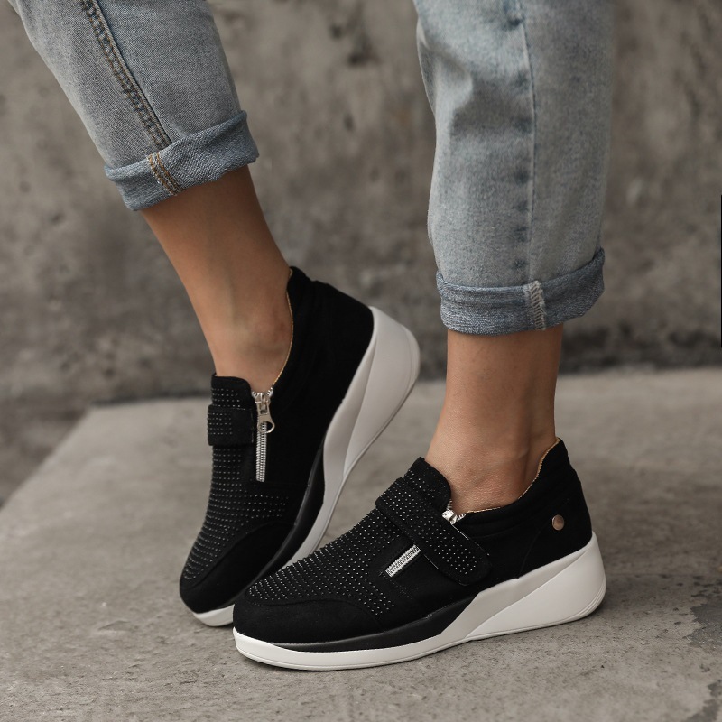 2021 High quality Wedges Shoes Woman Sneakers Zipper Trainers Women Shoes Casual Lace-Up Feminino Mujer Women Athletic