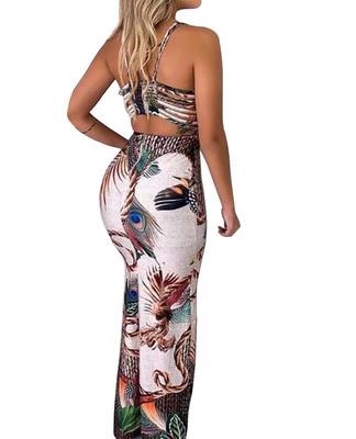 2021 High quality Fashion Women Sexy Ladies Sleeveless Bodycon Prom Evening Party Summer Beach Casual Long Sundress