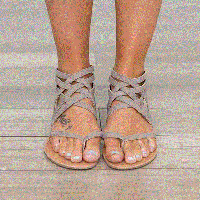 2021 High quality Women Sandals Fashion Gladiator Sandals For Beach Summer Shoes Female Rome Style Flat Sandals