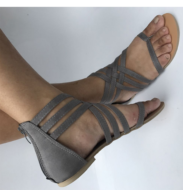 2021 High quality Women Sandals Fashion Gladiator Sandals For Beach Summer Shoes Female Rome Style Flat Sandals