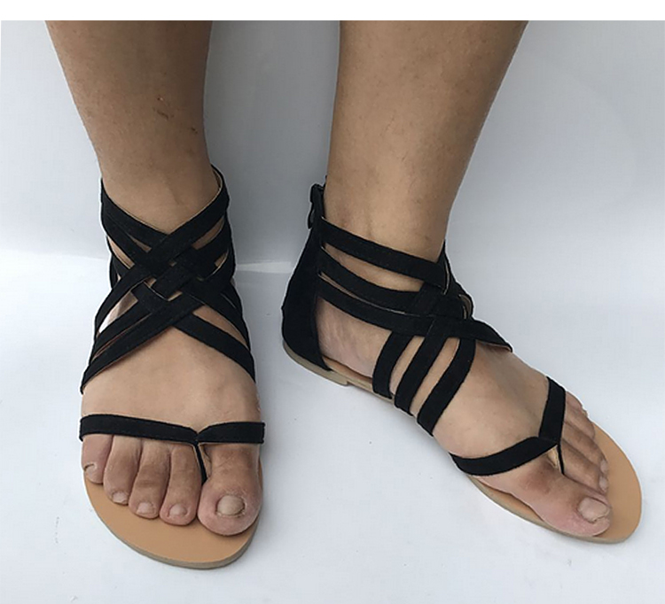 2021 High quality Women Sandals Fashion Gladiator Sandals For Beach Summer Shoes Female Rome Style Flat Sandals