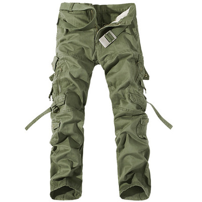 2021 High quality Fashion Men Cargo Pants Army Green Pockets Decoration Mens Casual Easy Wash Autumn Cotton Trousers