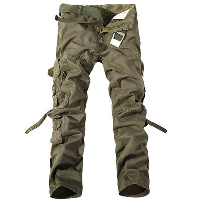 2021 High quality Fashion Men Cargo Pants Army Green Pockets Decoration Mens Casual Easy Wash Autumn Cotton Trousers